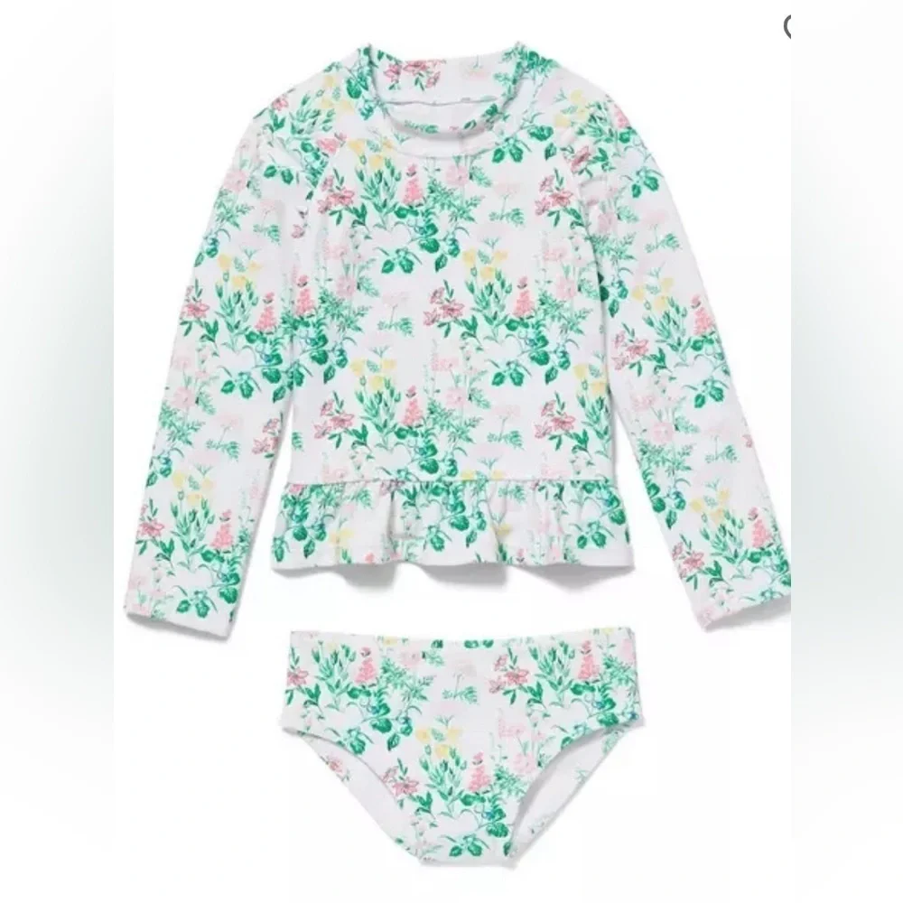 Janie and Jack Floral Rashgaurd Set Size 12/18 Months